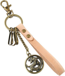 Rindsleder Keychain Retro Legierung Dragon Anhänger Taille Kette