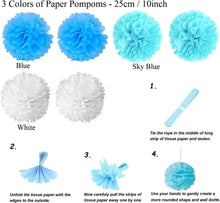 Geburtstagsdeko Blau Happy Birthday Wimpelkette Pompoms Fans