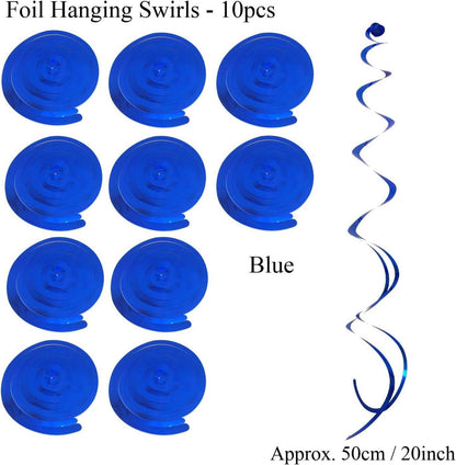 Geburtstagsdeko Happy Birthday Banner Girlande Pompoms Fans Blau