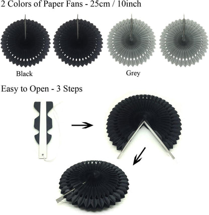 Geburtstagsdeko-Set mit Wimpelkette, Papier Fans, Pompoms, Girlanden