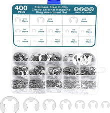 400-teiliges E-Clip Set Edelstahl Sicherungsringe Sortiment