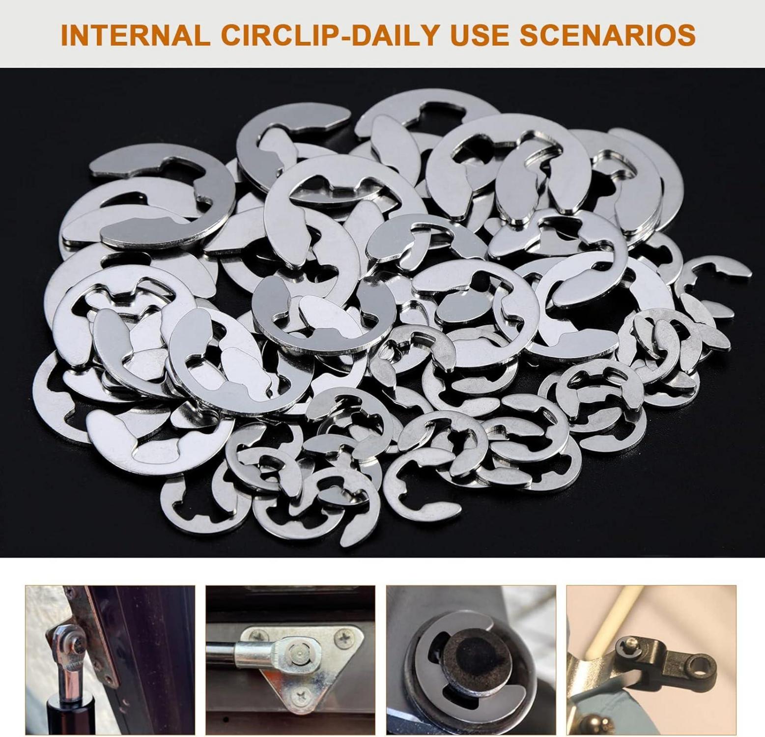 400-teiliges Edelstahl E-Clip Sicherungsring Sortiment Kit mit Aufbewahrungsbox
