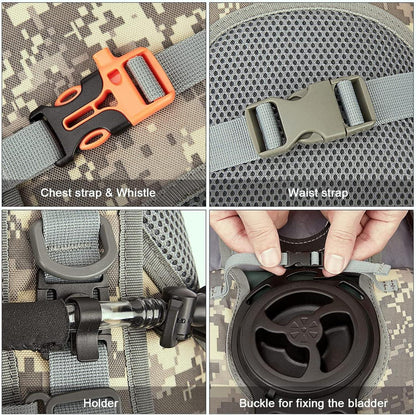 Militär Trinkrucksack mit 3L Blase Wanderrucksack für Wandern Radfahren Laufen2021