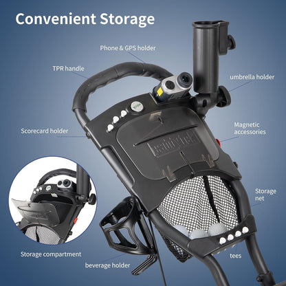 4-Rad Golfwagen Superlite mit Kühltasche und Zubehör