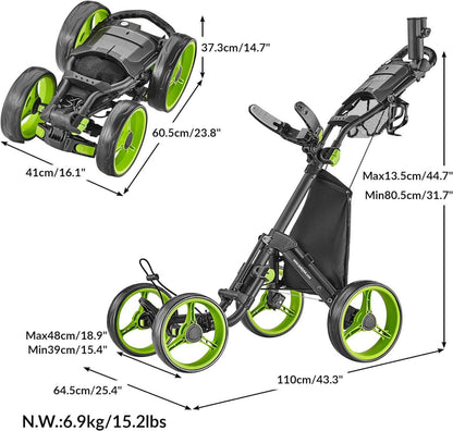 CaddyTek Explorer V8 Superlite Golfwagen 4 Räder 2019-Lime