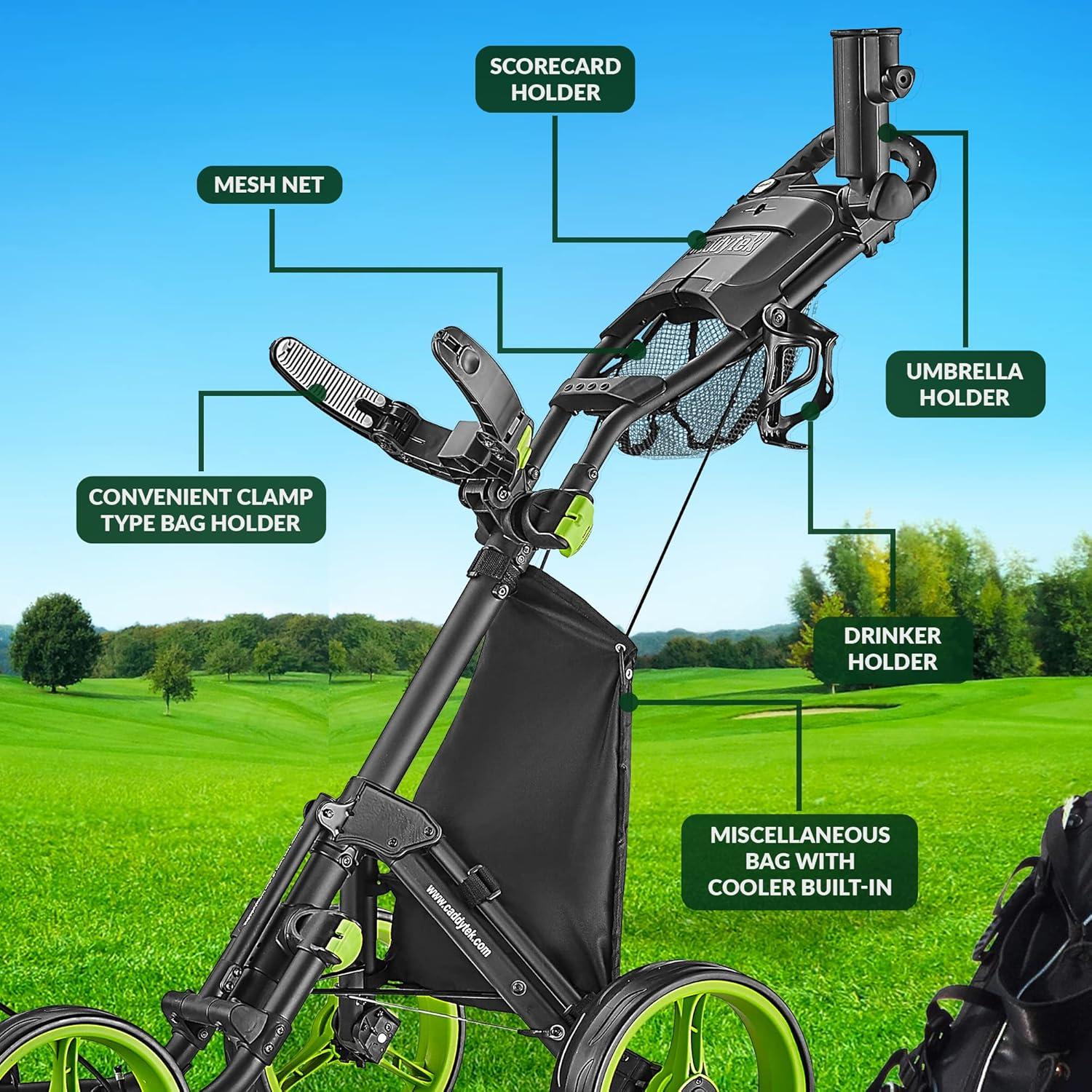 CaddyTek Explorer V8 Superlite Golftrolley 4-Rad Version 8 Lime