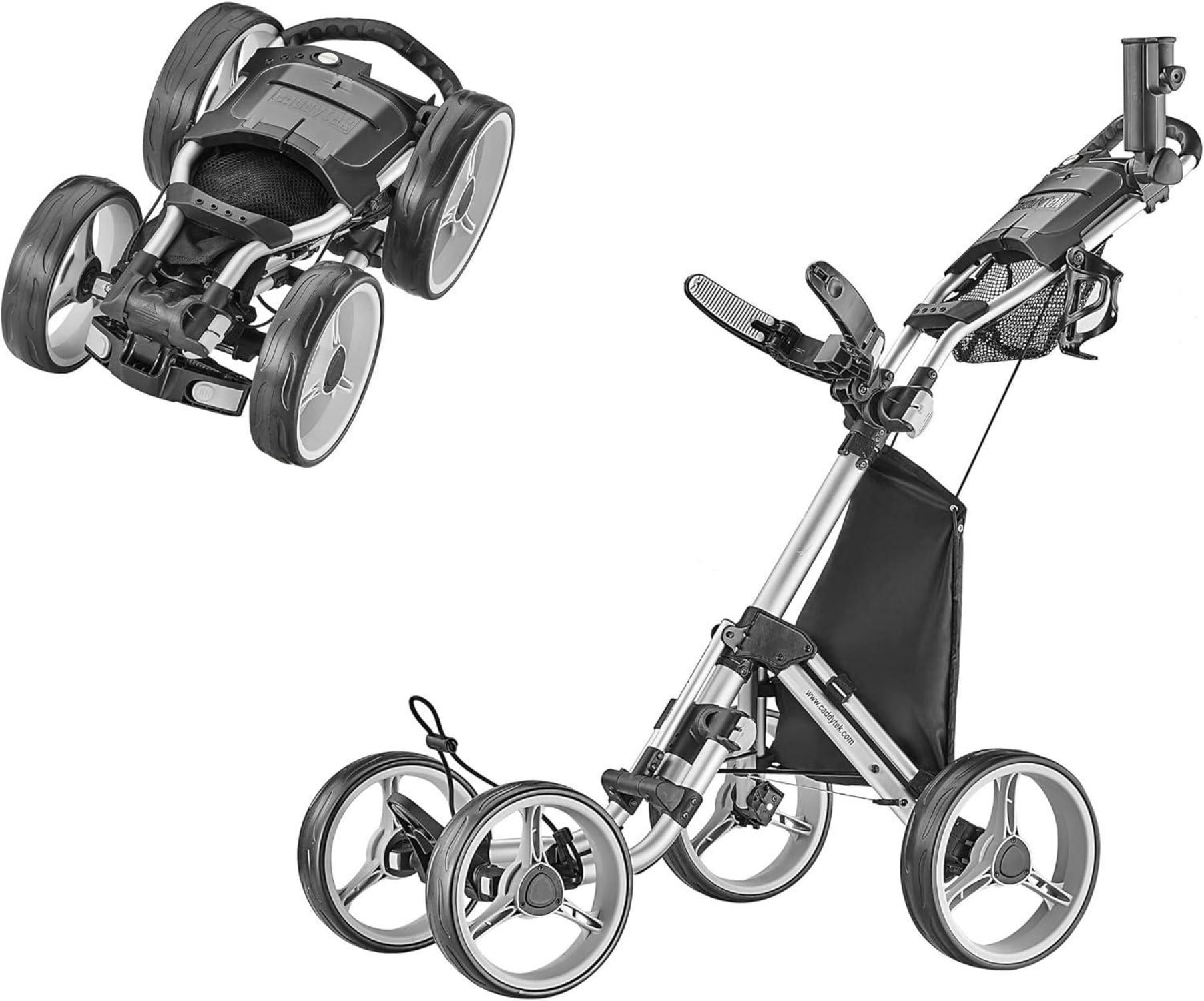 Leichter 4-Rad Golfwagen mit Schnellverschluss, silber