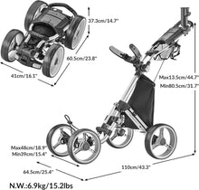 CaddyTek Explorer V8 Superlite 4-Rad Golftrolley 2019 Silber