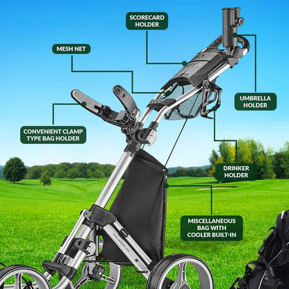 CaddyTek Explorer V8 Superlite Golfwagen 4 Räder 2019 Silber