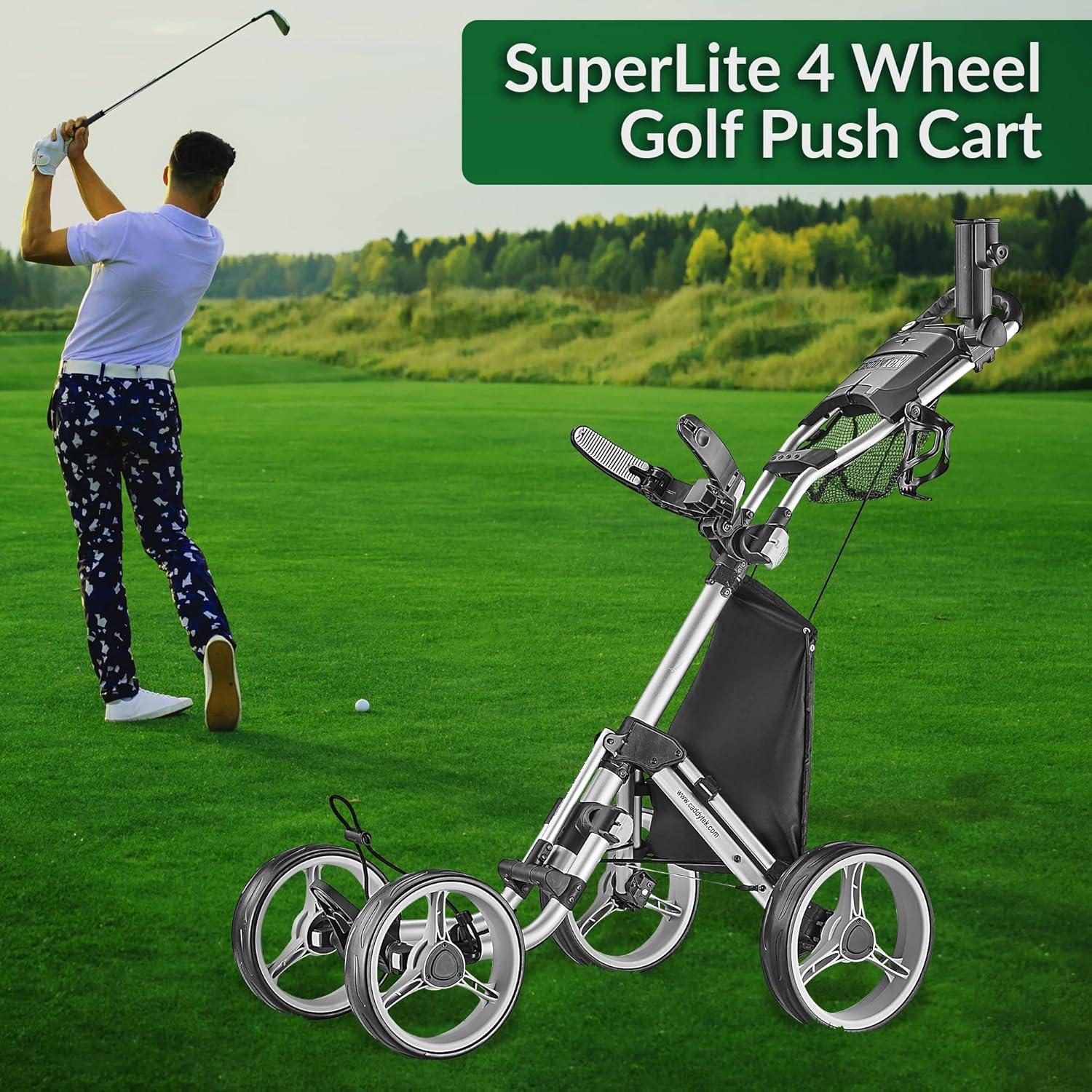 Golfwagen Explorer V8 Superlite 4-Rad Push Golftrolley Silver