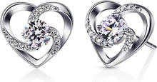 Herz Ohrringe 925 Sterling Silber Zirkonia Geschenk Damen