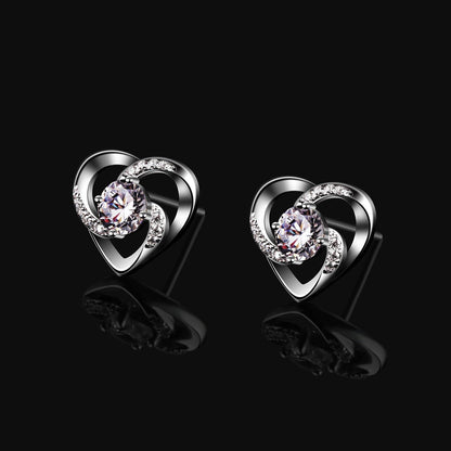 B.Catcher Herz Ohrringe 925 Sterling Silber Zirkonia