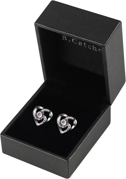 Herz Ohrringe Damen 925 Sterling Silber Zirkonia Geschenk