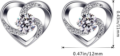 B.Catcher Damen Ohrringe Herz 925 Silber Zirkonia Geschenk