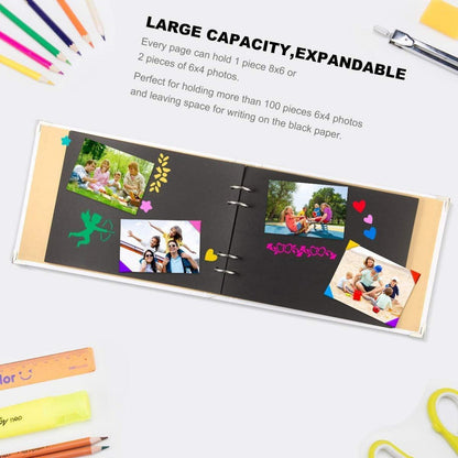 Scrapbook Vintage Fotoalbum Hochzeit Gästebuch 50 Schwarze