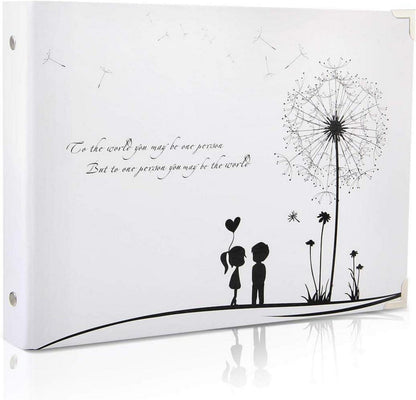 Scrapbook Fotoalbum Vintage Hochzeit Gästebuch 50 Schwarze Seiten
