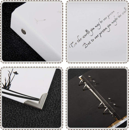 Scrapbook Fotoalbum Vintage Hochzeit Gästebuch 50 Schwarze Seiten für Geschenk Frau Mann Freund