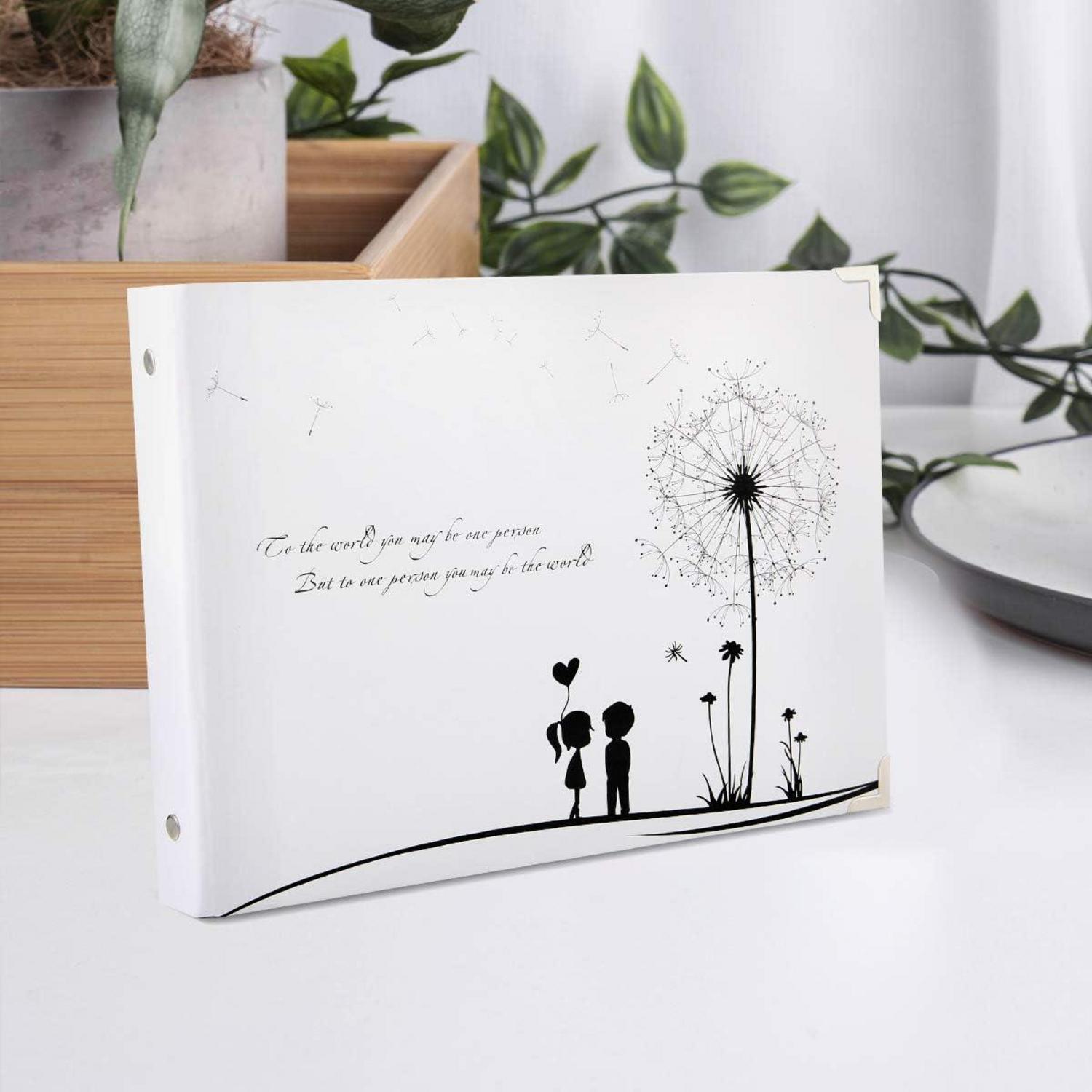 Scrapbook Fotoalbum Vintage Hochzeit Gästebuch 50 Schwarze Seiten
