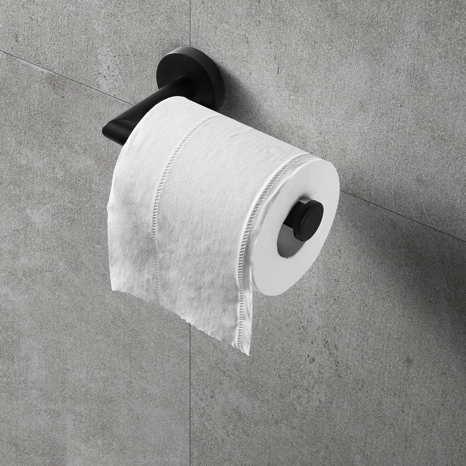 Toilettenpapierhalter Edelstahl Schwarz matt Badezimmer Küche WC HITSLAM