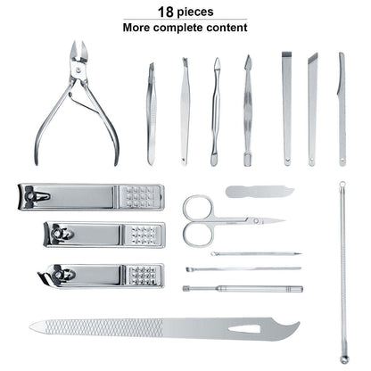 Professionelles Maniküre Set aus Edelstahl - 18-teiliges