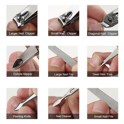 Professionelles Maniküre Set aus Edelstahl - 18-teiliges