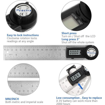Digitaler Winkelmesser mit Feststellfunktion 400 mm