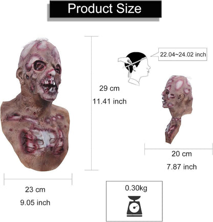 Zombie Vollkopfmaske Halloween Horror Latex Maske Monster Kostüm Party