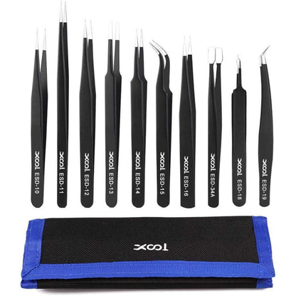 XOOL 10-teiliges Präzisions-Pinzetten