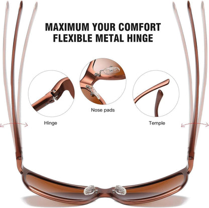 Polarisierte Herren Sonnenbrille Vintage Retro Rahmen UV400 Sportbrille
