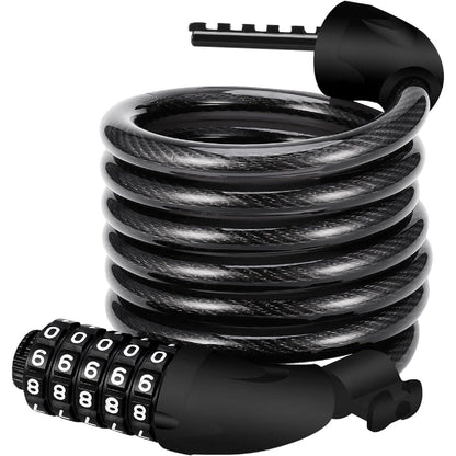 Fahrradschloss mit 120cm Kabel, 5-Stelliger