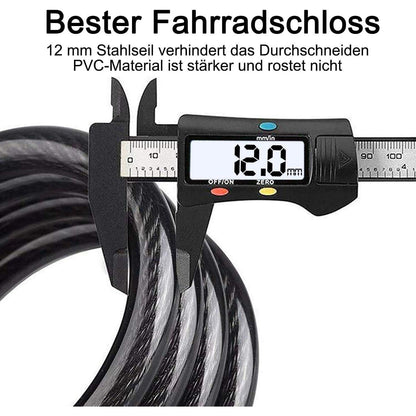 Fahrradschloss mit 120cm Kabel, 5-Stelliger