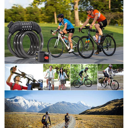 Fahrradschloss mit 120cm Kabel, 5-Stelliger