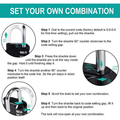 4-stelliges Zahlenschloss für Fitnessstudio, Schule, Outdoor