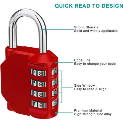 ZHEGE Zahlenschloss 4-stellige Kombination Fitnessstudio