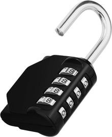 Vorhängeschloss 4-stellig Zahlen Fitnessstudio Spind Schwarz