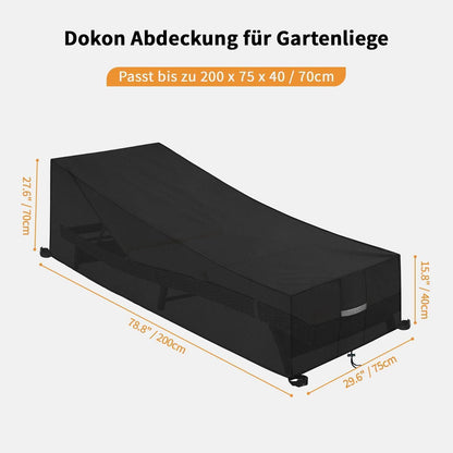 Gartenliege Abdeckung 600D Oxford Gewebe 200x75x40/70cm