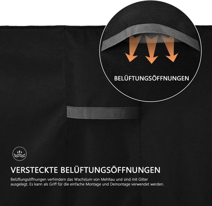 Gartenliege Abdeckung 200x75cm Schwarz Dokon Oxford Material