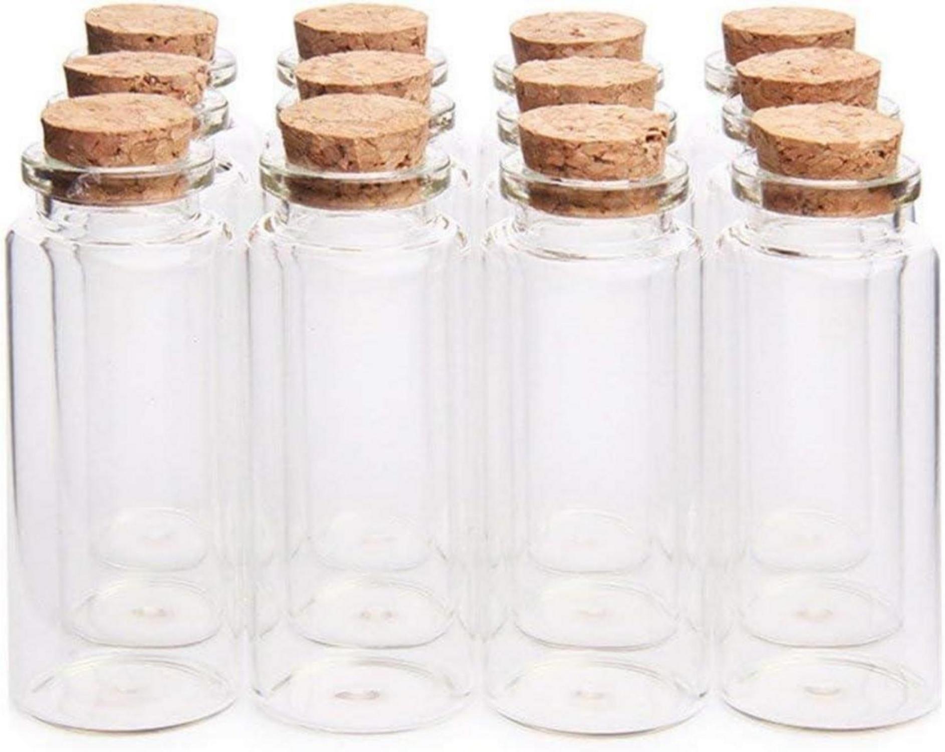 Mini Glasflaschen 30 ml Korkverschluss Ideal für Kunst & Deko