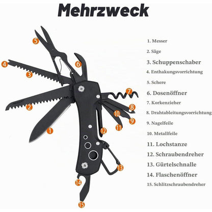 Schweizer Taschenmesser 15-in-1 – Outdoor & Alltag