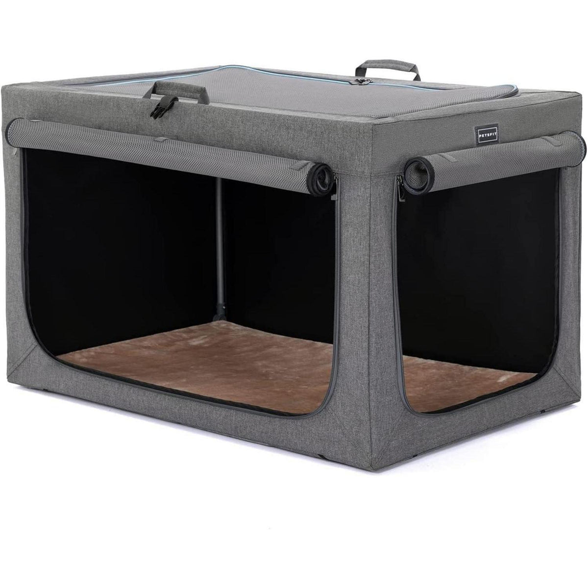 Faltbare Hundebox Grau – Bequemer Schlaf- & Reisekäfig