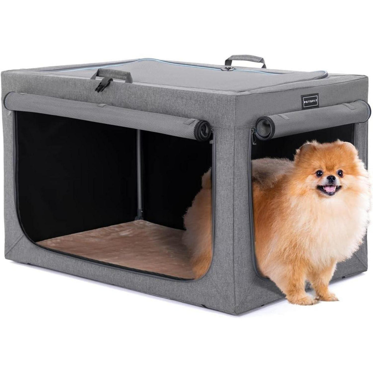 Faltbare Hundebox Grau – Bequemer Schlaf- & Reisekäfig
