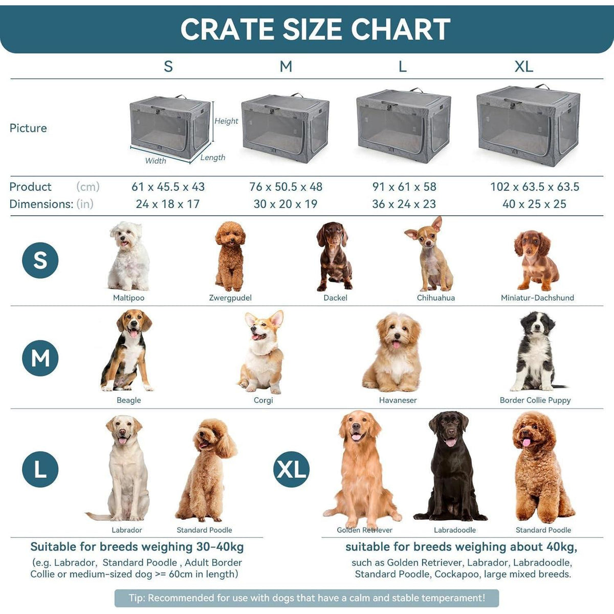Faltbare Hundebox Grau L – Komfortabler Schlaf- & Reisekennel