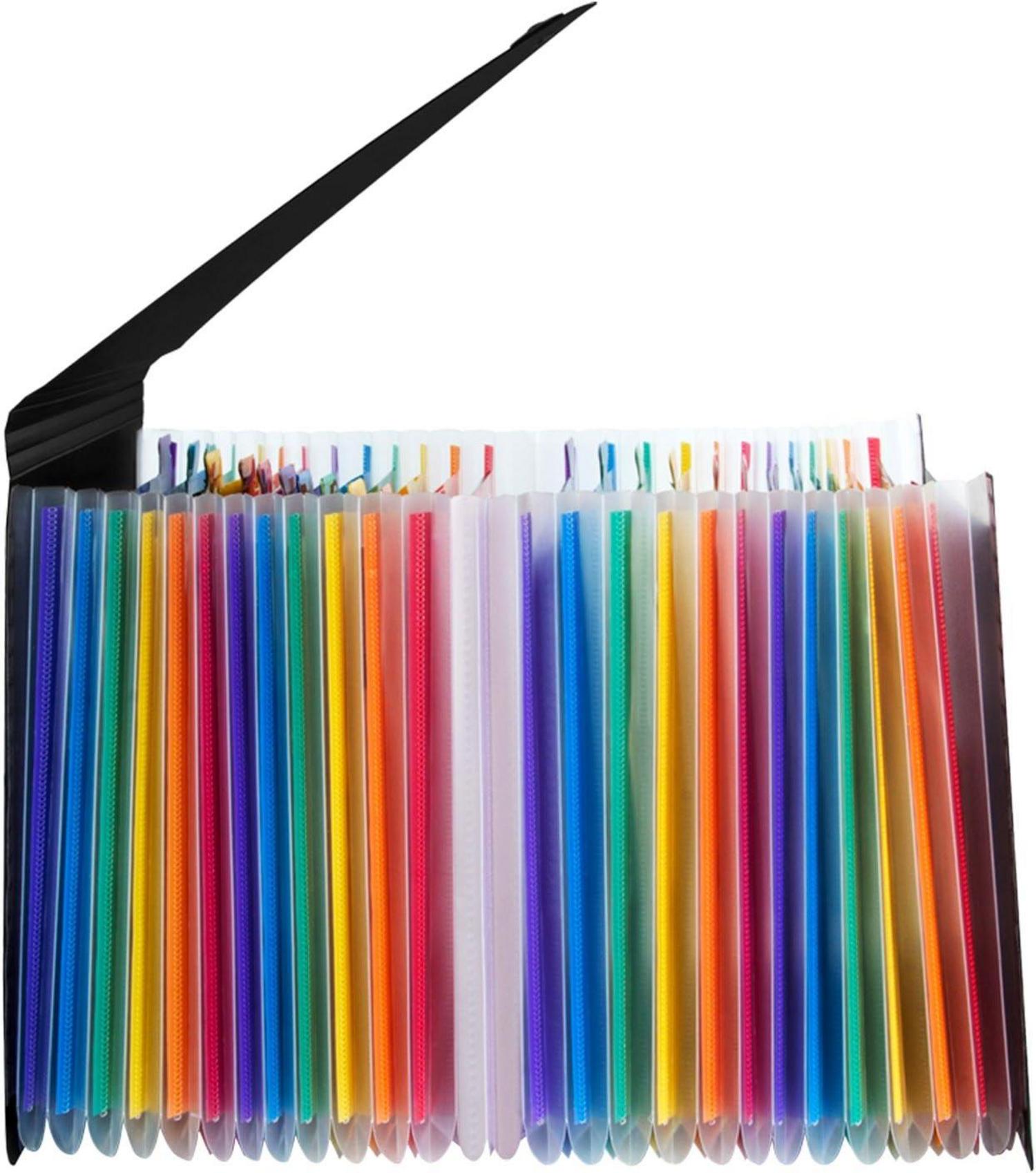 Uquelic Fächermappe A4 24 Taschen Erweiterbar Sortiermappe blaue