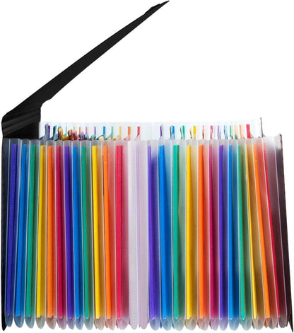 Uquelic Fächermappe A4 24 Taschen Erweiterbar Sortiermappe blaue