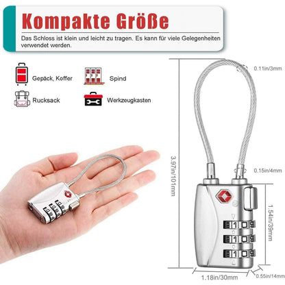 ZHEGE Zahlenschloss Koffer TSA Genehmigt, 3