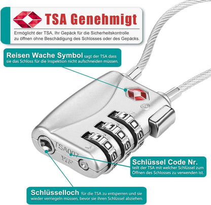 ZHEGE Zahlenschloss Koffer TSA Genehmigt, 3