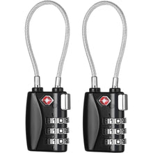 TSA Kofferschloss Schwarz 3-stellig Set Reise-Schloss