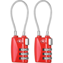 ZHEGE TSA Koffer Zahlenschloss 3 Stellig Rot 2 Stücke