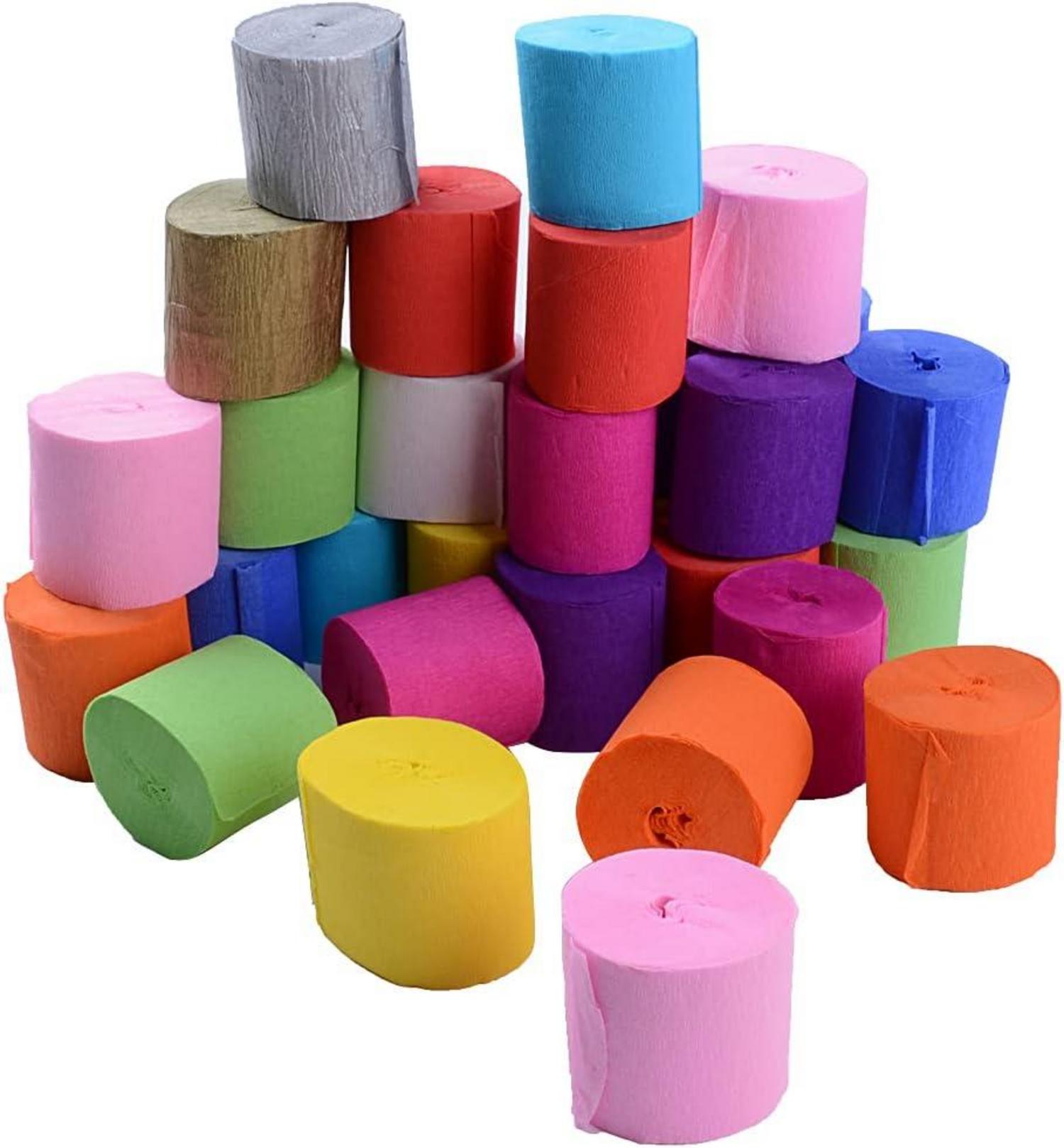 Kreppbänder Set 12 Farben Party Deko 30 Rollen 3.5cm*10m