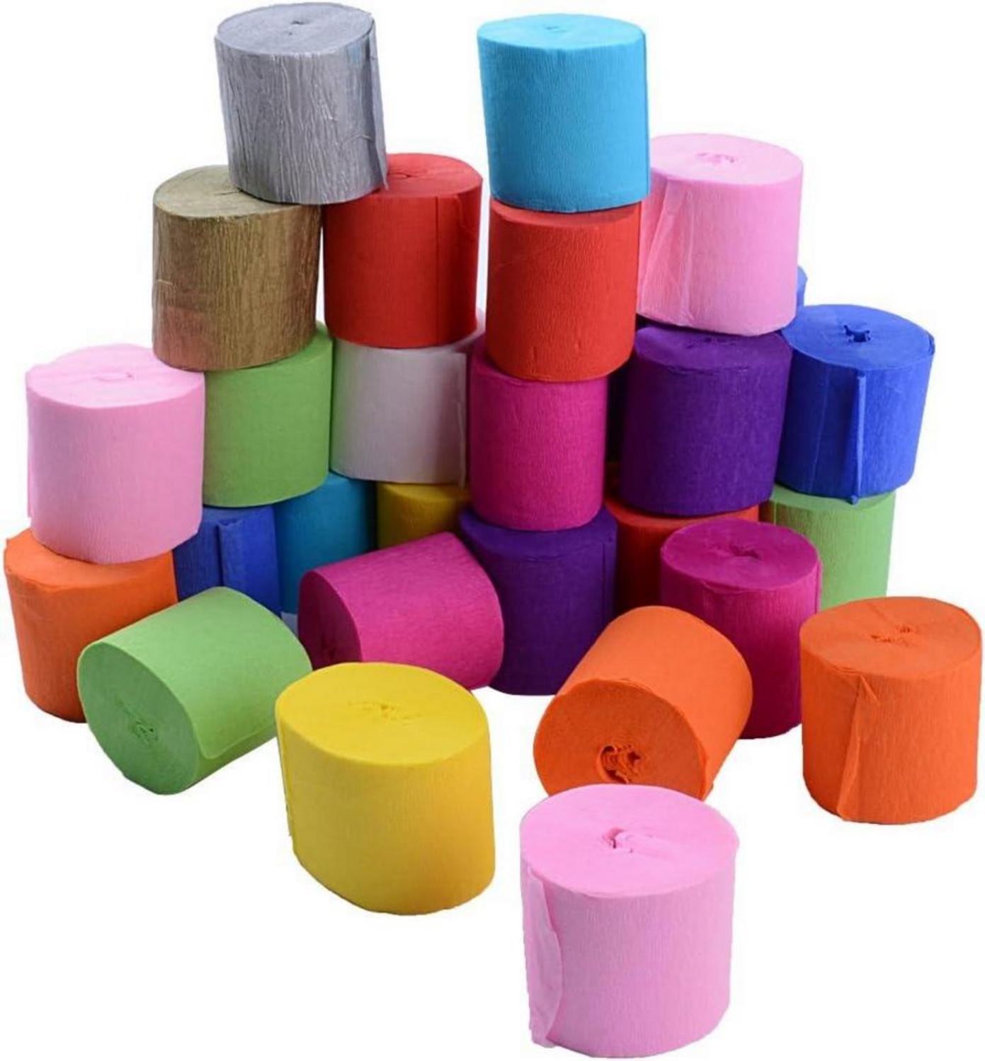 Kreppband 30 Rollen Bunt 12 Farben Party Feier Dekoration 3.5cm*10m
